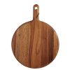 Wheel and Barrow Acacia Wood Board Round With Handle 37X49X1.5 | Noir Collection