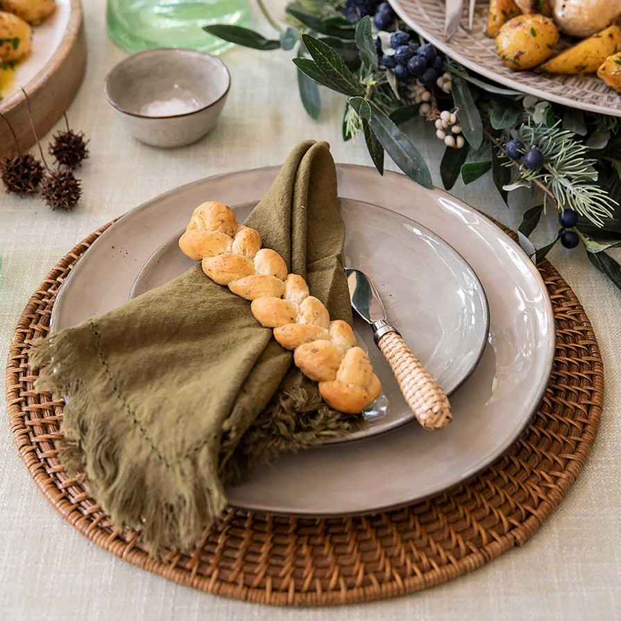 Wheel and Barrow Stoneware Dinner Plate Olive Green 29Cm | Dinner Plates & Side Plates