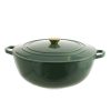 Wheel and Barrow Casserole Pot Round Cast Iron Green 32.5Cm 7L | Cast Iron