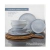 Wheel and Barrow Stoneware Dinner Set Light Blue 12 Piece | Stoneware