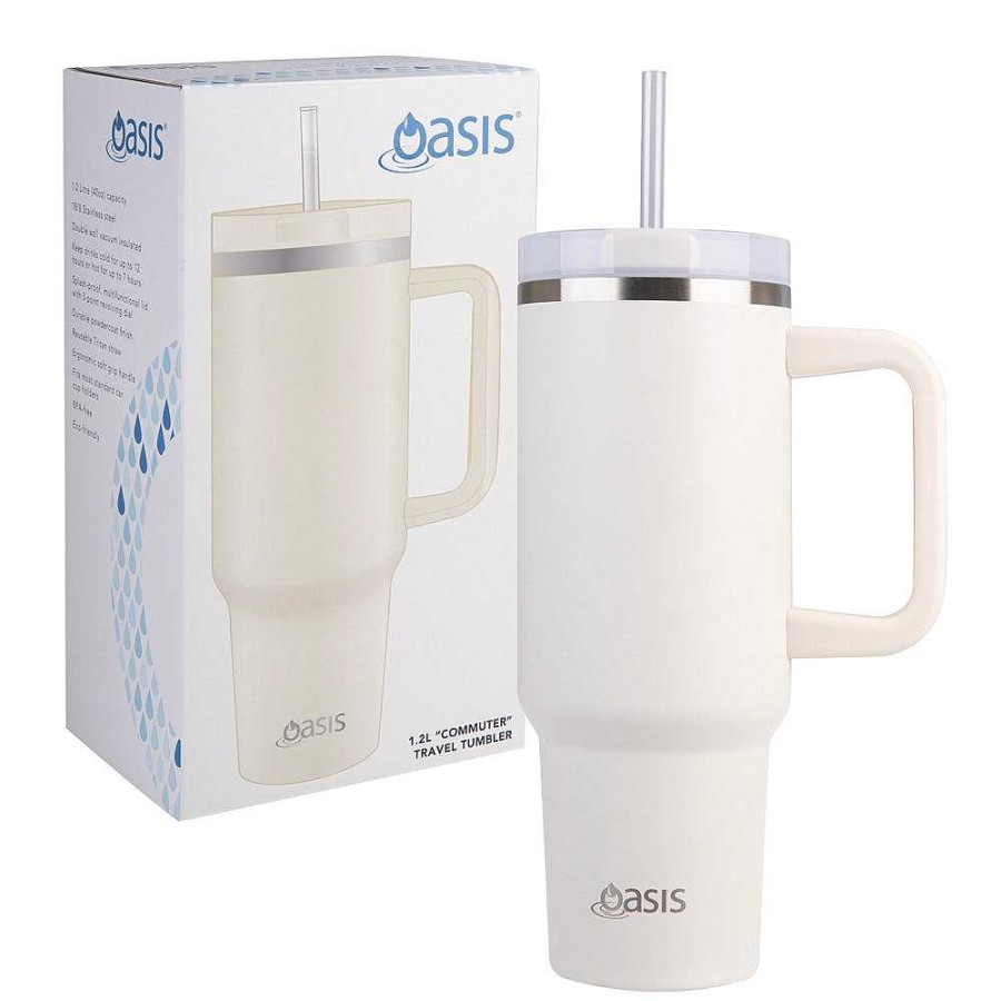 Wheel and Barrow Oasis Commuter Tumbler Alabaster 1.2L | Flasks & Travel