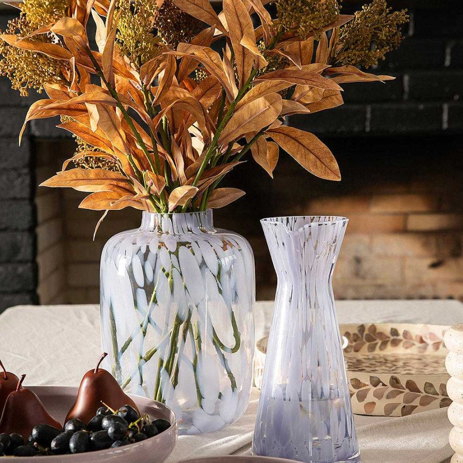 Wheel and Barrow Vase Glass Marble Lilac 25X18Cm | Vases & Planters