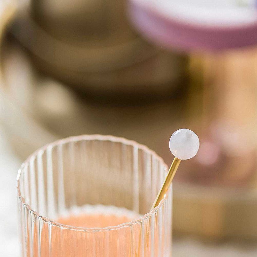 Wheel and Barrow Brass Stirrer With Pink Resin | Bar Tools & Accessories