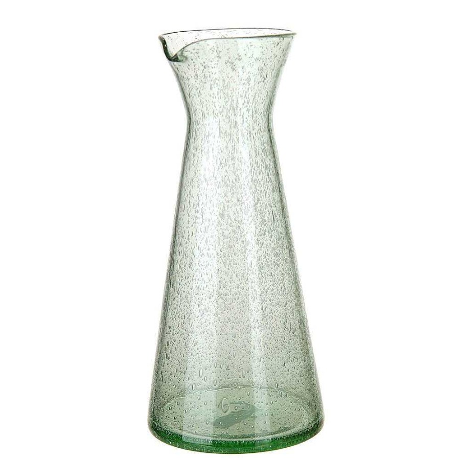 Wheel and Barrow Glass Carafe Bubble Green 985Ml | Pitchers, Carafes & Jugs