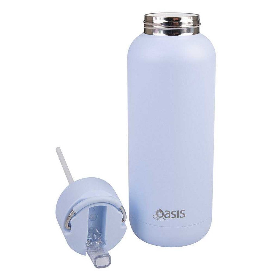 Wheel and Barrow Oasis Bottle Ceramic 1L Periwinkle | Hydration