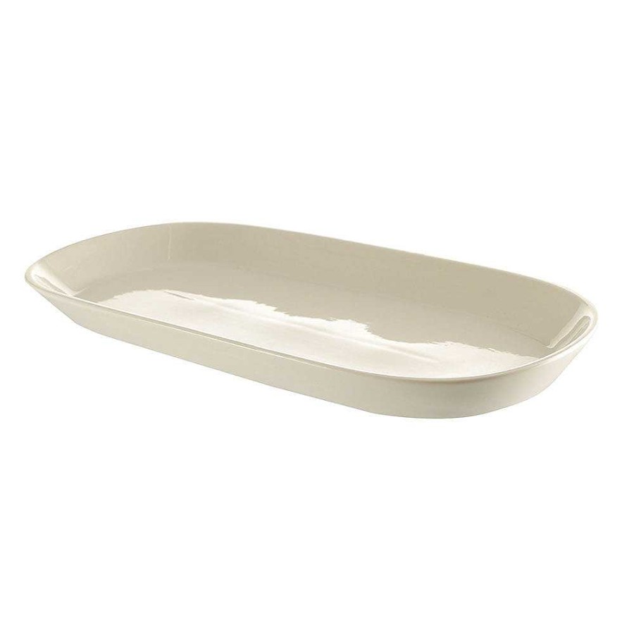 Wheel and Barrow Bone China Platter Rectangle 43X20X4Cm White | Serving Platters