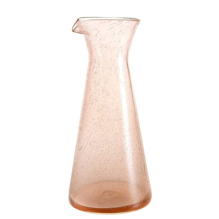 Wheel and Barrow Glass Carafe Bubble Rose Pink 985Ml | Bubble