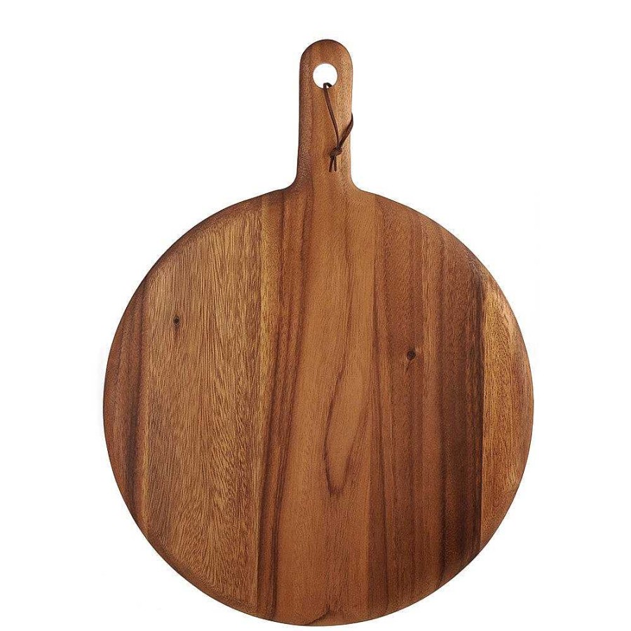 Wheel and Barrow Acacia Wood Board Round With Handle 37X49X1.5 | Wooden Boards