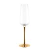 Wheel and Barrow Champagne Flute Gold Stem 220Ml | Metallic Stem