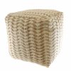 Wheel and Barrow Pouff Basento Natural/Ivory 40X40Cm | Decorative Items