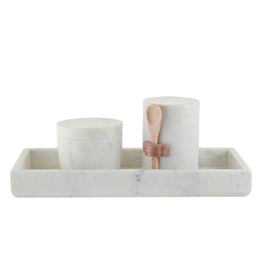 Wheel and Barrow Marble Condiment Set With Spice Box & Spoon | Condiments