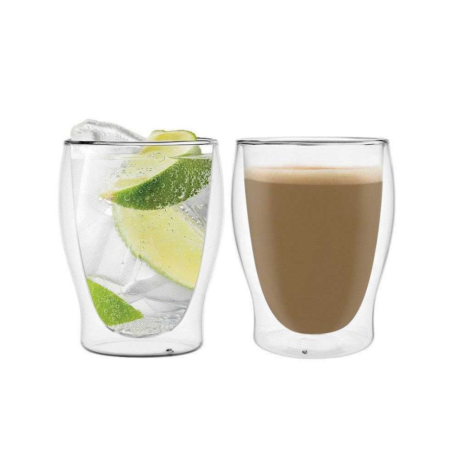 Wheel and Barrow Double Wall Coffee Glass 110Ml Set/2 | Double Wall Glasses