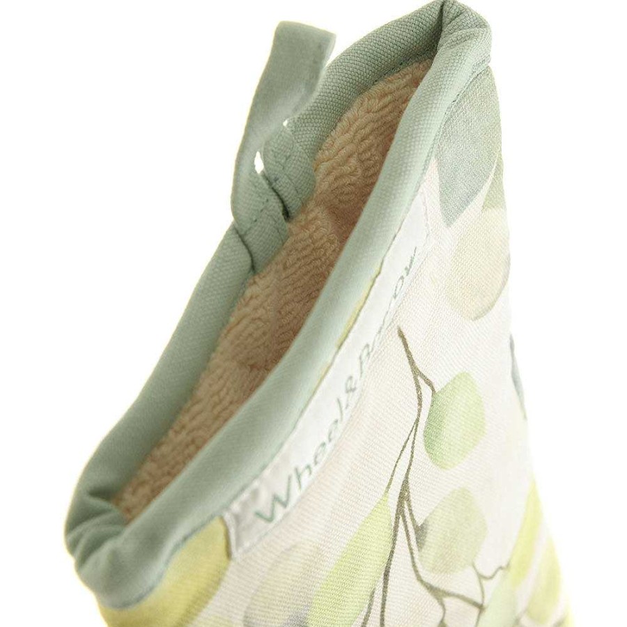 Wheel and Barrow Leaf Print Oven Mitt Neutral | Aprons & Oven Mitts