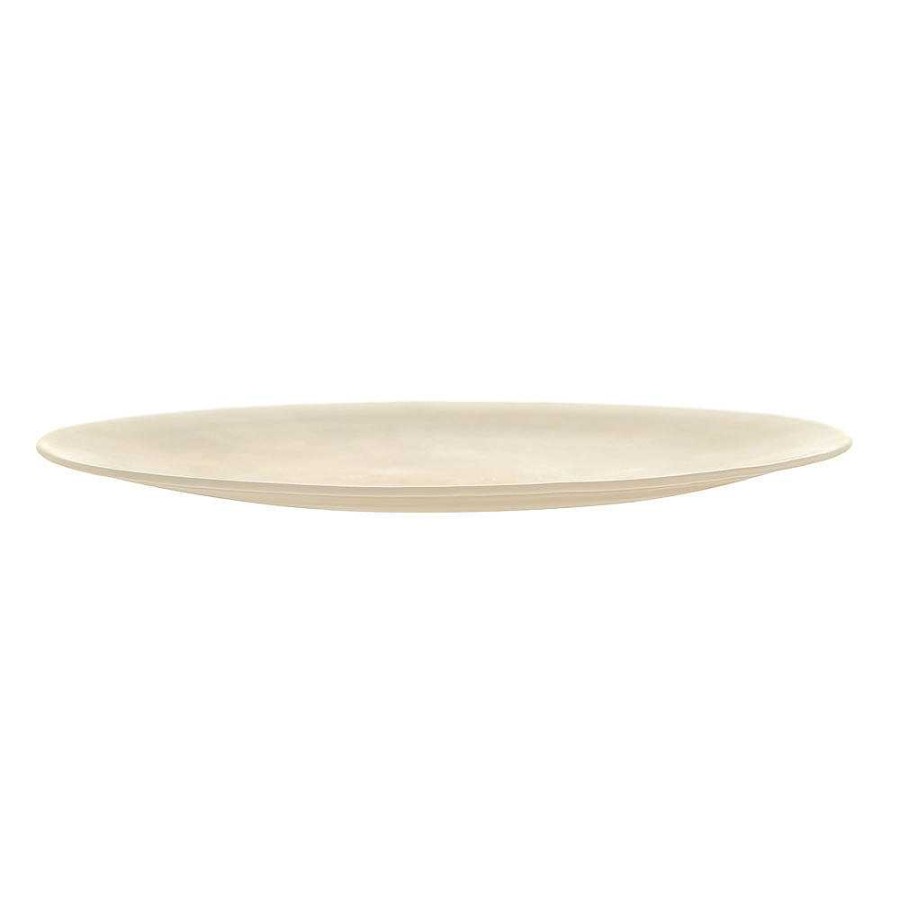 Wheel and Barrow Platter Round Alabaster White & Vanilla 33Cm | Serving Platters