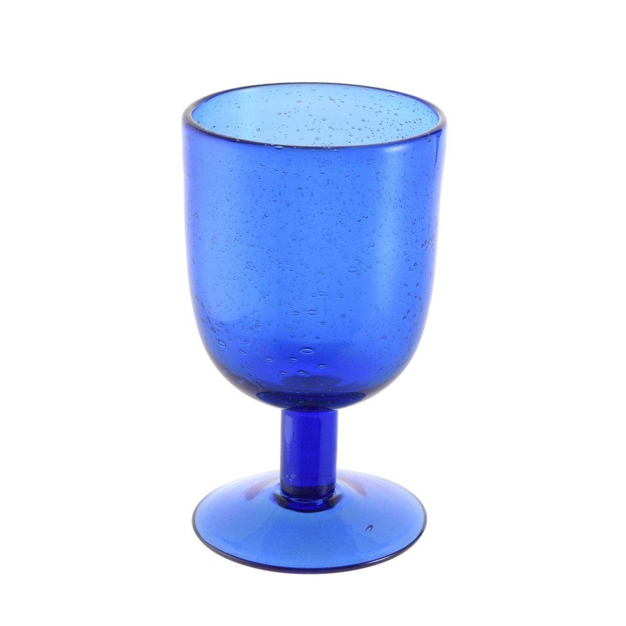 Wheel and Barrow Wine Glass Bubble Cobalt Blue 350Ml | Bubble