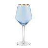 Wheel and Barrow Optic Wine Glass Navy With Gold Rim 720Ml | Wine