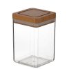 Wheel and Barrow Acrylic Canister Square With Bamboo Lid 1.4L | Kitchen Storage