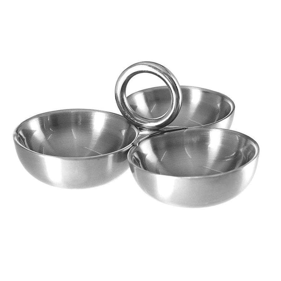 Wheel and Barrow Stainless Steel Condiment Set | Rustic Silver Barware