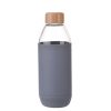 Wheel and Barrow Glass Bottle With Bamboo Lid And Sleeve 600Ml | Hydration