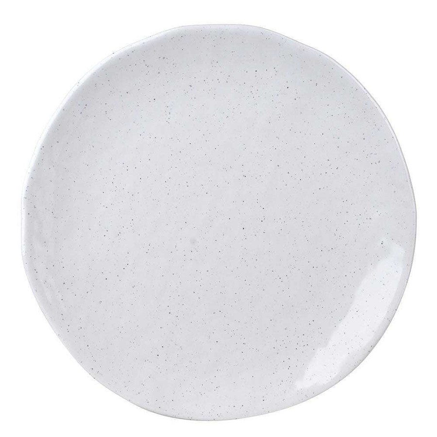 Wheel and Barrow Melamine Plate Speckle White 28Cm | Sunrise Range