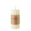 Wheel and Barrow Pillar Candle Ribbed White 5X10Cm | Candles & Home Fragrance