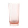 Wheel and Barrow Acrylic Ribbed Hi Ball Glass Pink 410Ml | Outdoor Servingware