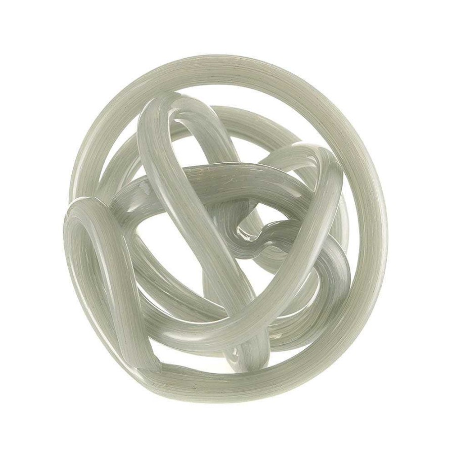 Wheel and Barrow Glass Knot Ornament Grey 15Cm | Decorative Items