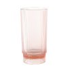 Wheel and Barrow Acrylic Ribbed Hi Ball Glass Pink 410Ml | Outdoor Drinkware